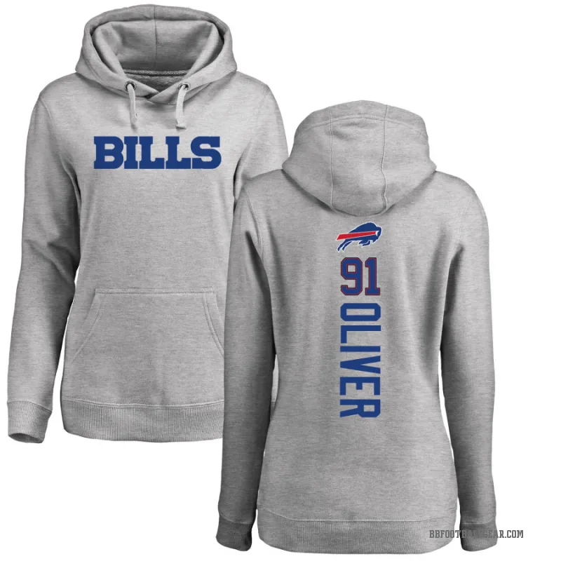 Ed Oliver Women's Olive Buffalo Bills Pro Line Ash Backer Pullover Hoodie