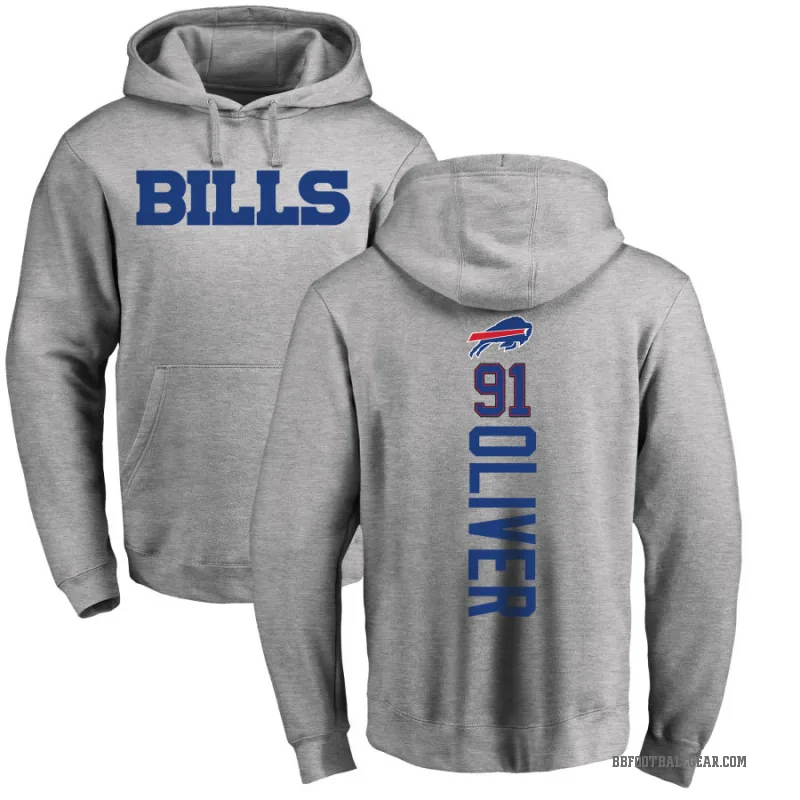 Ed Oliver Youth Olive Buffalo Bills Pro Line Ash Backer Pullover Hoodie