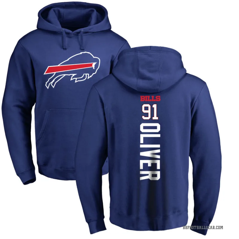 Ed Oliver Youth Olive Buffalo Bills Pro Line Royal Backer Pullover Hoodie