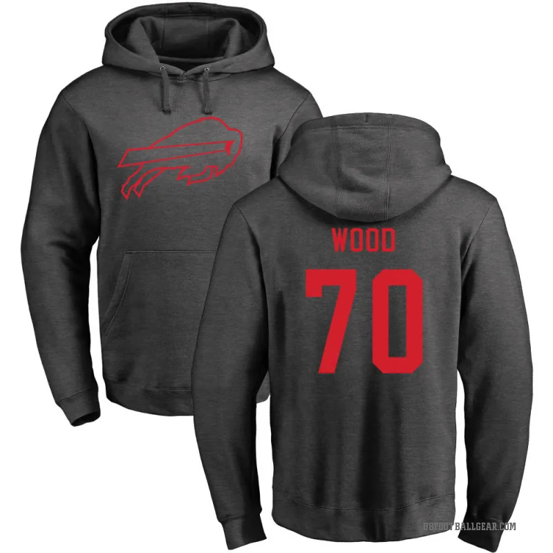 Eric Wood Men's Buffalo Bills Pro Line by Branded Ash One Color Pullover Hoodie