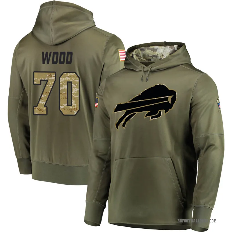 Eric Wood Men's Olive Buffalo Bills Salute to Service Pullover Hoodie