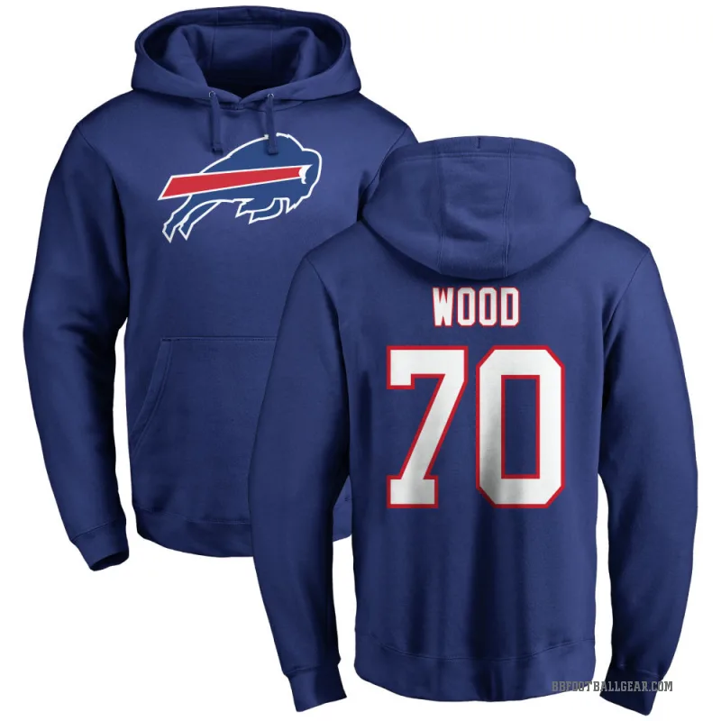 Eric Wood Men's Royal Buffalo Bills Pro Line Logo Pullover Hoodie